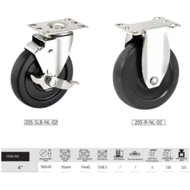 20S-R-NL-PM02 – Bánh xe tĩnh chịu nhiệt QIANYUE CASTER