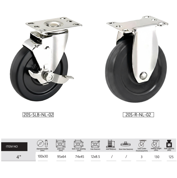 20S-R-NL-PM02 - Bánh xe tĩnh chịu nhiệt QIANYUE CASTER